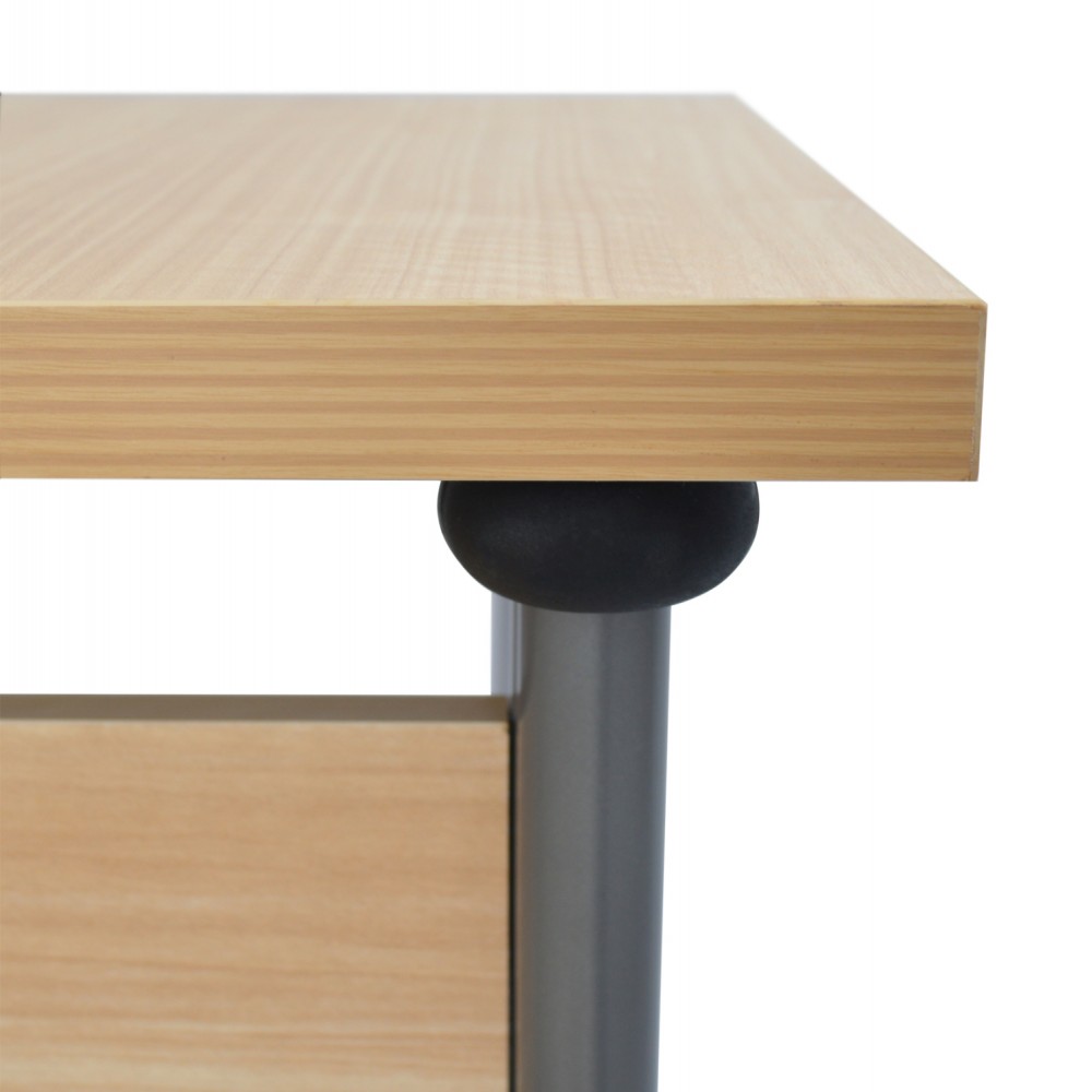 Γραφείο επαγγελματικό "VALDEN" με αριστερή γωνία σε φυσικό/γκρι χρώμα 160x120x75