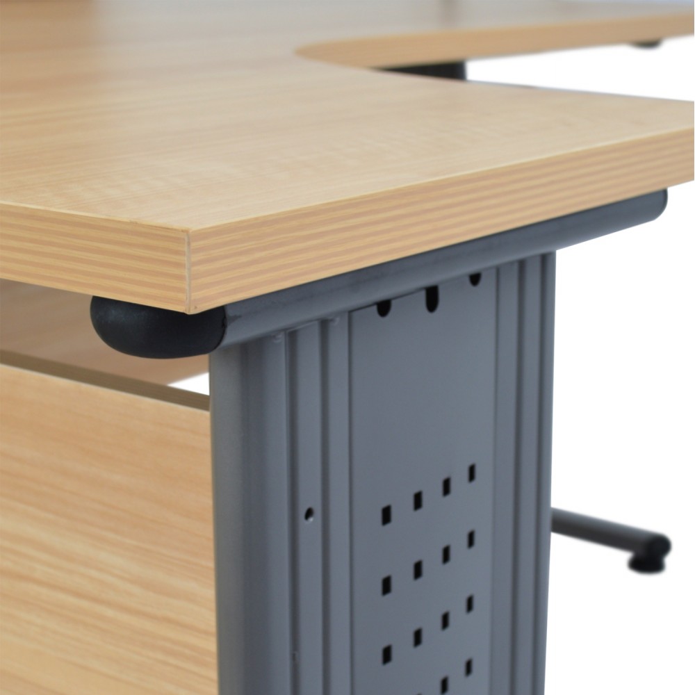 Γραφείο επαγγελματικό "VALDEN" με αριστερή γωνία σε φυσικό/γκρι χρώμα 160x120x75