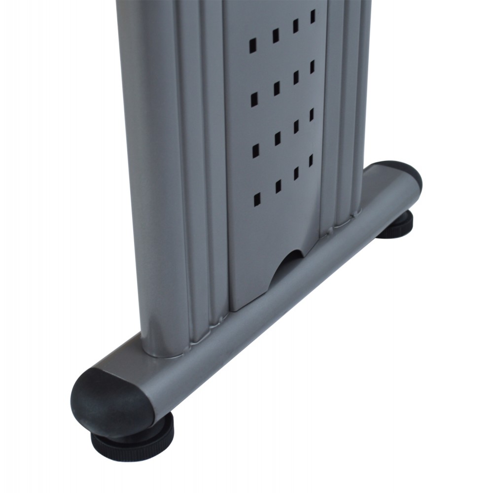 Γραφείο επαγγελματικό "VALDEN" με αριστερή γωνία σε φυσικό/γκρι χρώμα 160x120x75