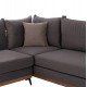 Καναπές γωνιακός με δεξιά γωνία "MESINA" από ύφασμα σε γκρι χρώμα 290x240x92