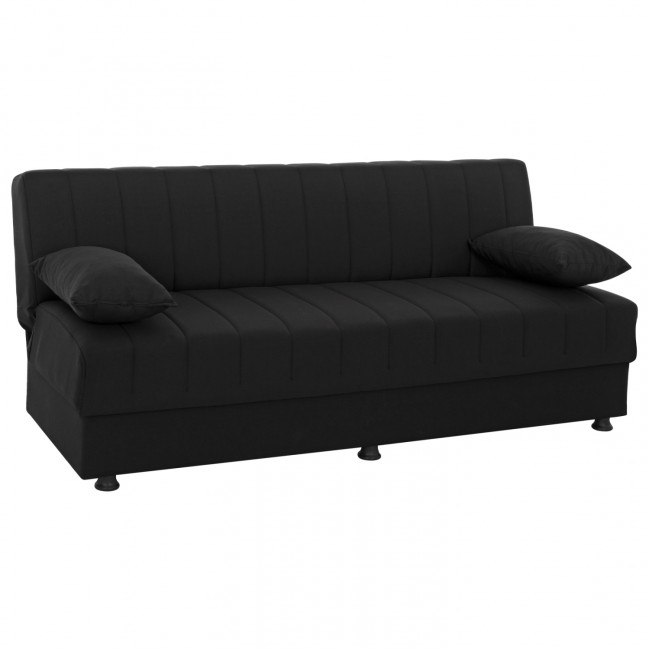 Καναπές-κρεβάτι τριθέσιος "ANDRI" από ύφασμα σε μαύρο χρώμα 180x72x77