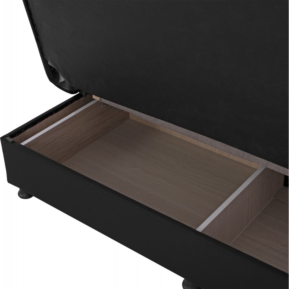 Καναπές-κρεβάτι τριθέσιος "ANDRI" από ύφασμα σε μαύρο χρώμα 180x72x77