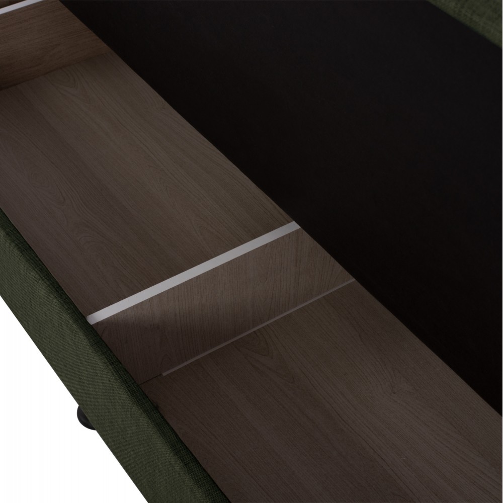 Καναπές-κρεβάτι τριθέσιος "ANDRI" από ύφασμα σε λαδί χρώμα 180x72x77