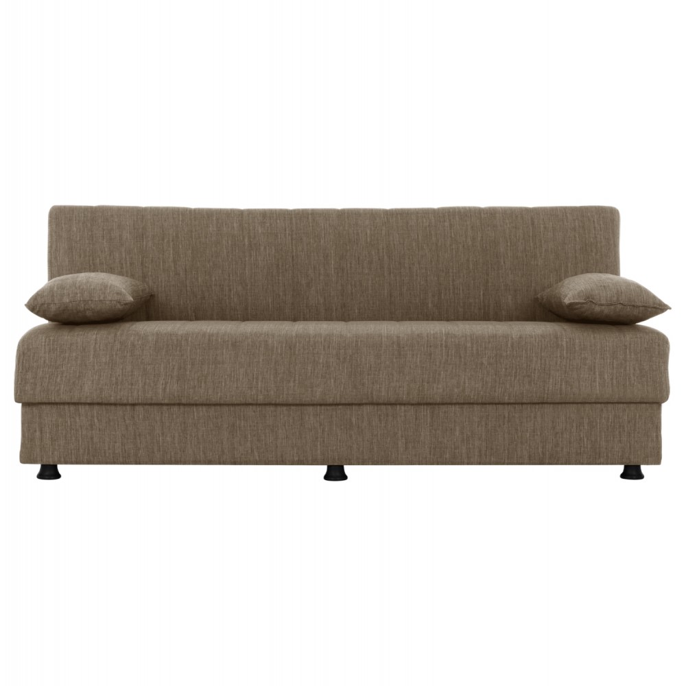 Καναπές-κρεβάτι τριθέσιος "ANDRI" από ύφασμα σε καφέ χρώμα 180x72x77