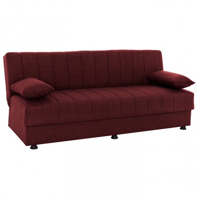 Καναπές-κρεβάτι τριθέσιος "ANDRI" από ύφασμα σε κόκκινο χρώμα 180x72x77