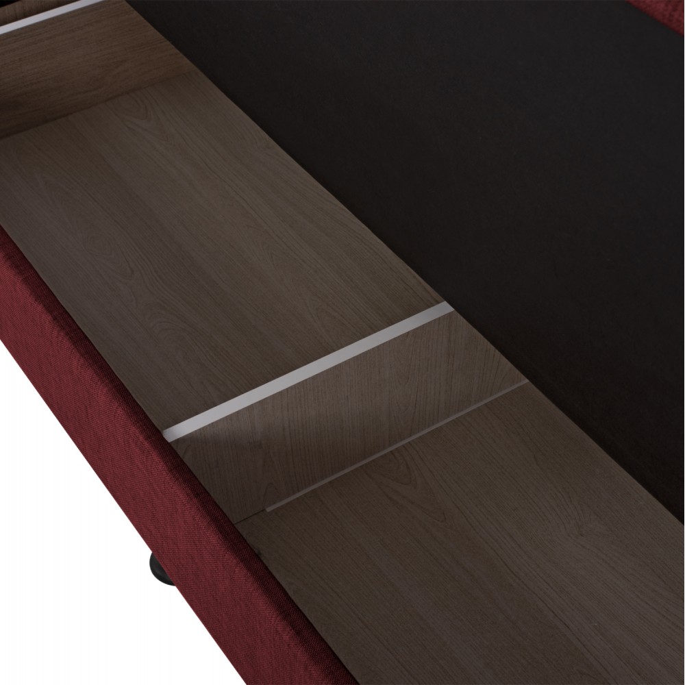 Καναπές-κρεβάτι τριθέσιος "ANDRI" από ύφασμα σε κόκκινο χρώμα 180x72x77