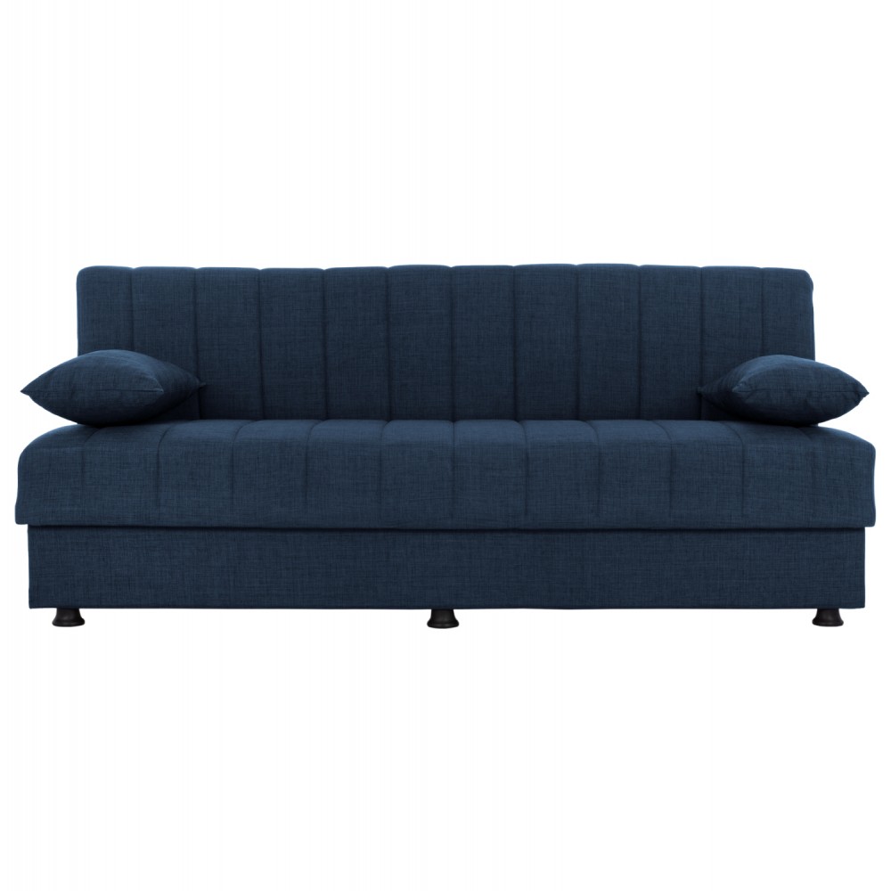 Καναπές-κρεβάτι τριθέσιος "ANDRI" από ύφασμα σε μπλε χρώμα 180x72x77