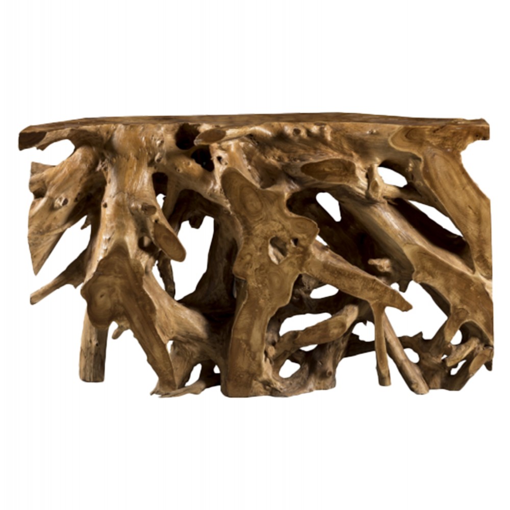 Κονσόλα από μασίφ ξύλο σε φυσικό χρώμα 125x40x75