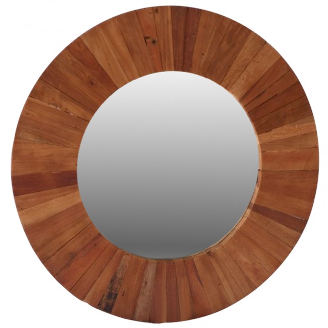 Καθρέπτης τοίχου από ξύλο σε φυσικό χρώμα Φ100