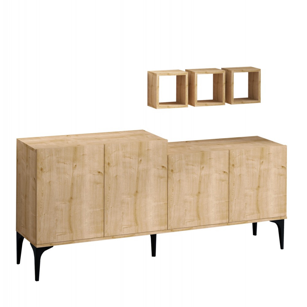 Μπουφές σε φυσικό χρώμα 180x40x85