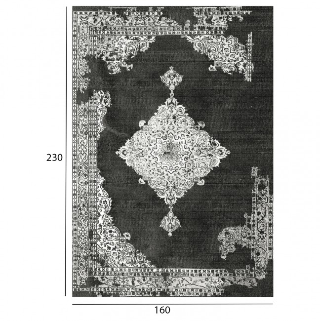 Χαλί σαλονιού "JOSIANE" σε γκρι χρώμα με σχέδια 160x230