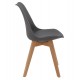 Καρέκλα "VEGAS" από PU/ξύλο σε γκρι/φυσικό χρώμα 45x56x80