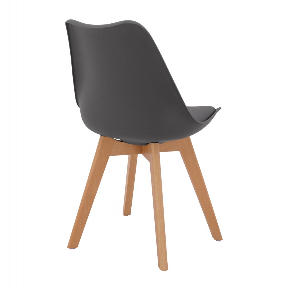 Καρέκλα "VEGAS" από PU/ξύλο σε γκρι/φυσικό χρώμα 45x56x80