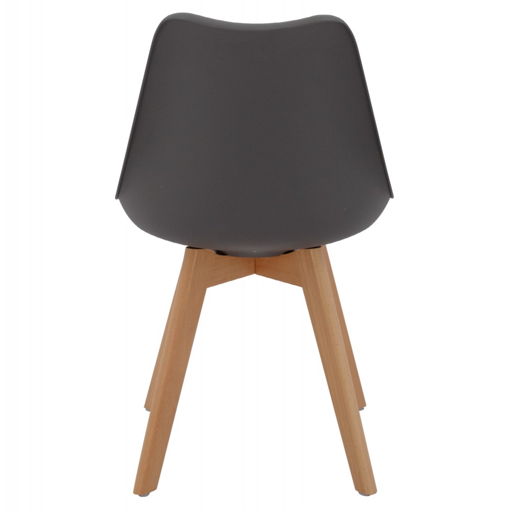 Καρέκλα "VEGAS" από PU/ξύλο σε γκρι/φυσικό χρώμα 45x56x80