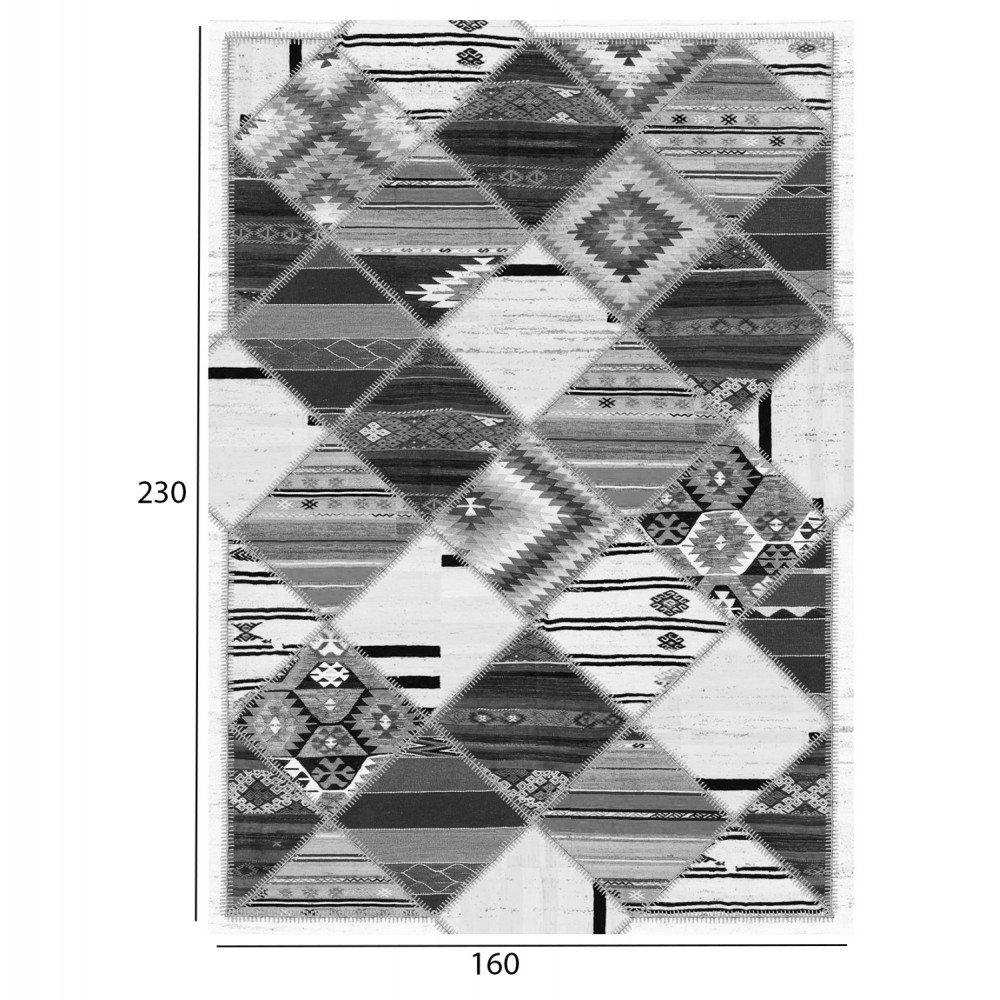 Χαλί σαλονιού "JOSIANE" σε γκρι χρώμα με σχέδια 160x230
