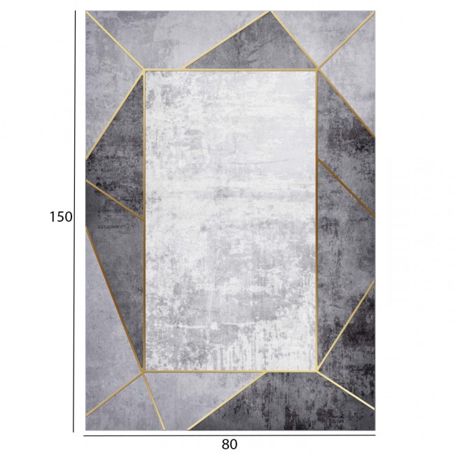 Χαλί σαλονιού "JOSIANE" σε γκρι χρώμα με σχέδια 80x150