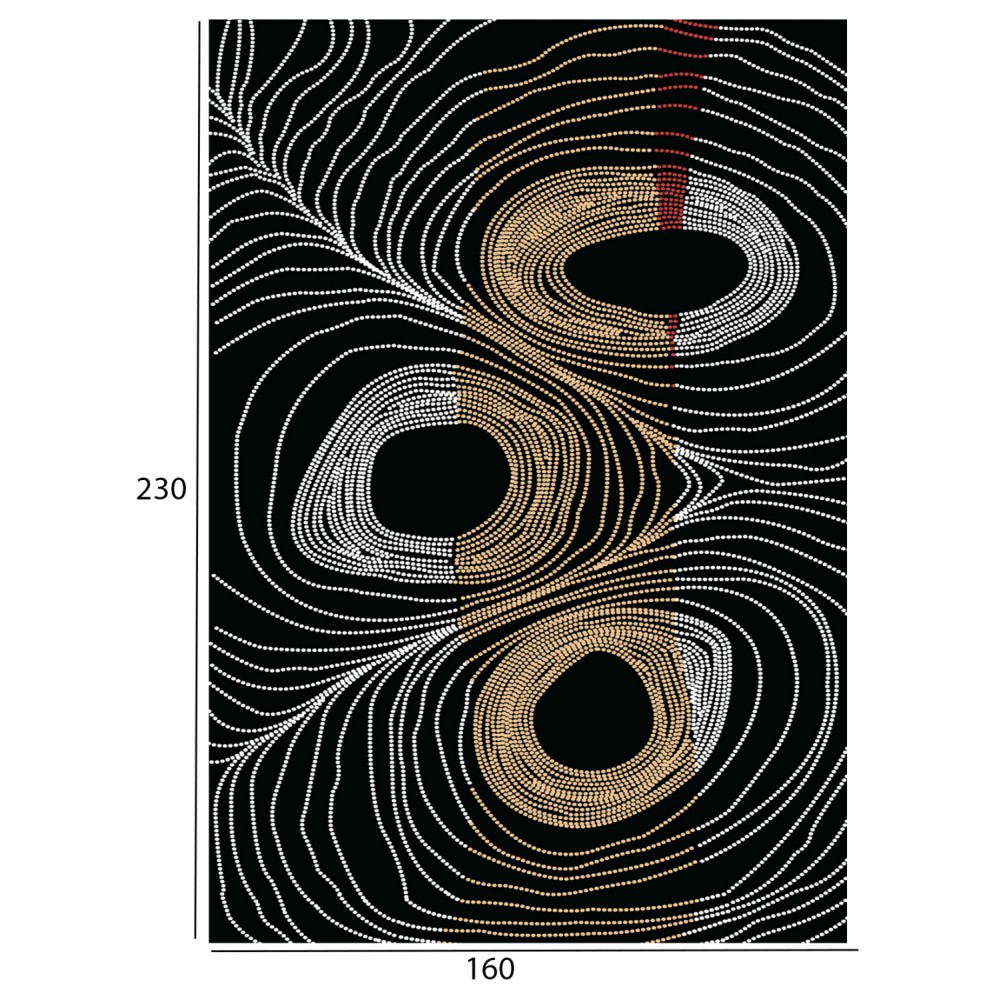 Χαλί σαλονιού "JOSIANE" σε γκρι/μαύρο/χρυσό χρώμα με σχέδια 160x230