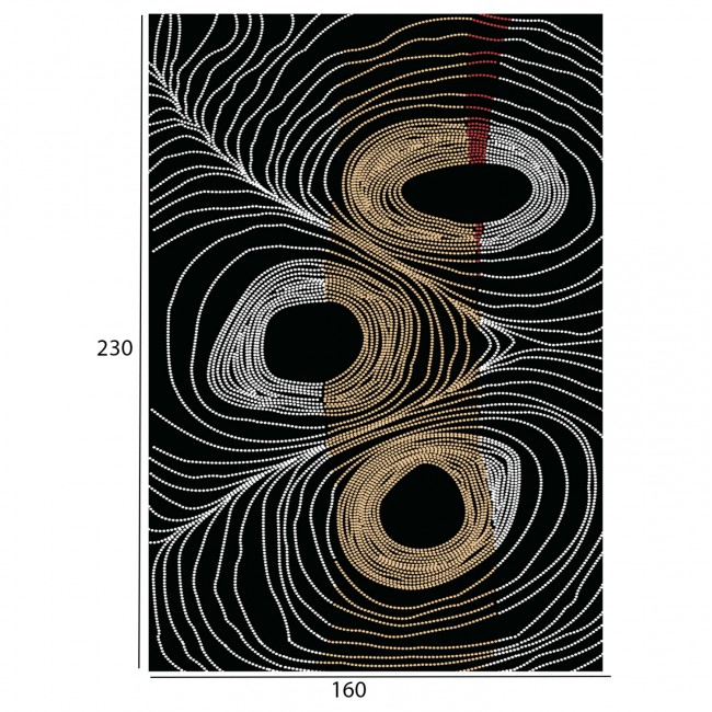 Χαλί σαλονιού "JOSIANE" σε γκρι/μαύρο/χρυσό χρώμα με σχέδια 160x230