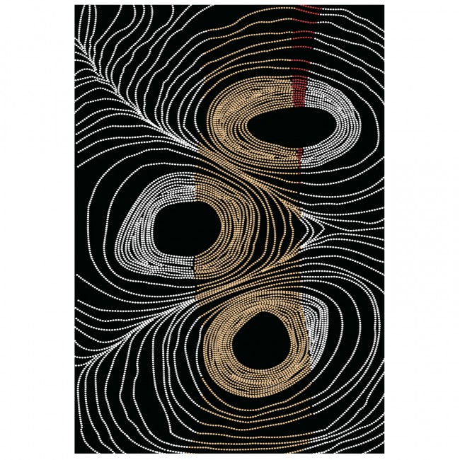 Χαλί σαλονιού "JOSIANE" σε γκρι/μαύρο/χρυσό χρώμα με σχέδια 160x230