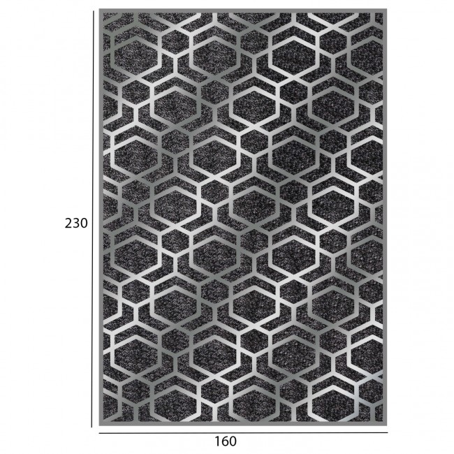 Χαλί σαλονιού "JOSIANE" σε γκρι χρώμα με σχέδια 160x230