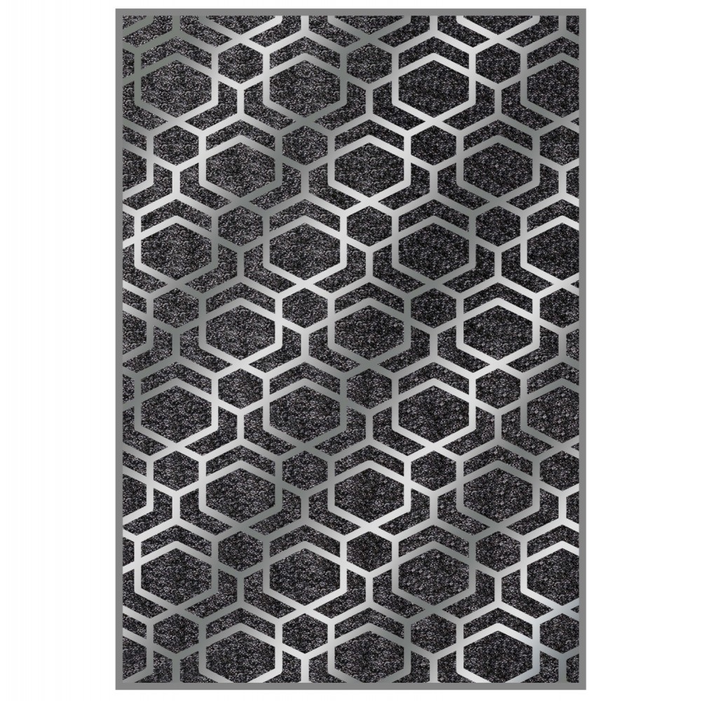 Χαλί σαλονιού "JOSIANE" σε γκρι χρώμα με σχέδια 160x230