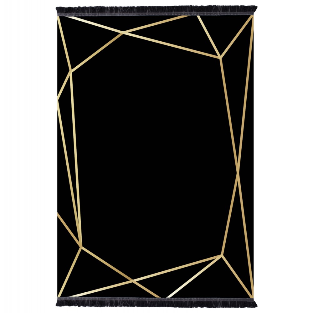 Χαλί σαλονιού "JOSIANE" σε μαύρο/χρυσό χρώμα με σχέδια 120x170