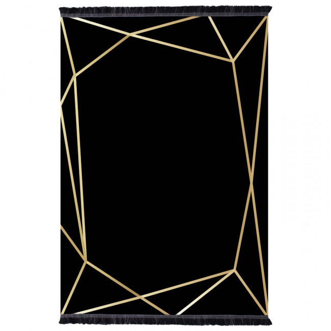 Χαλί σαλονιού "JOSIANE" σε μαύρο/χρυσό χρώμα με σχέδια 120x170