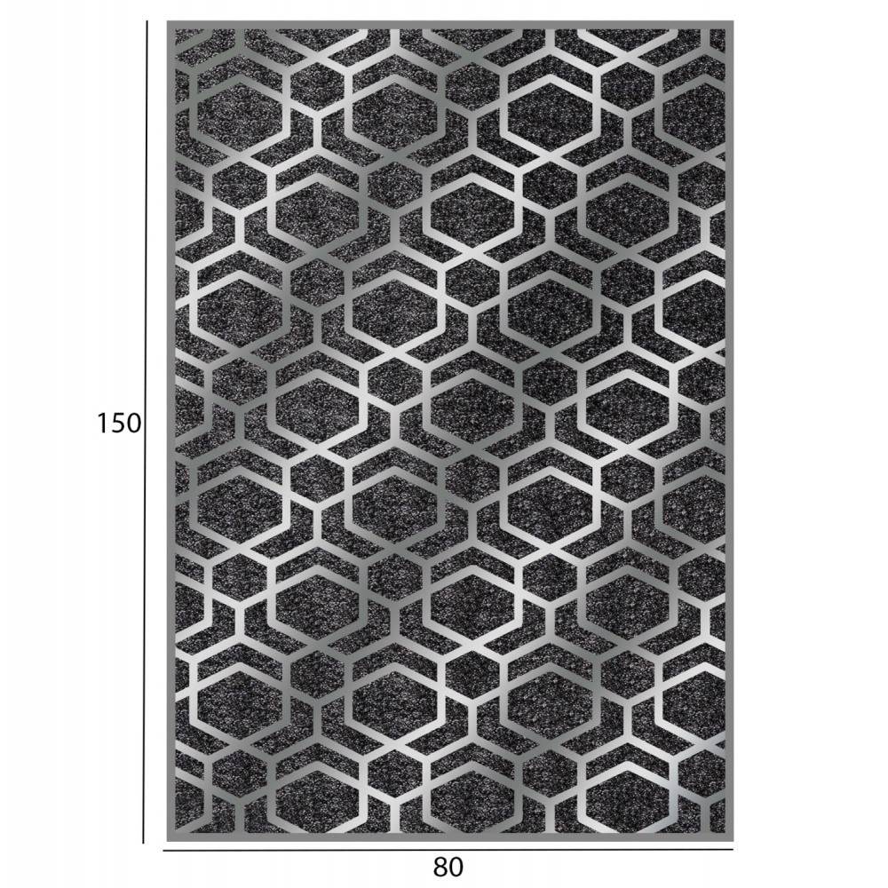 Χαλί σαλονιού "JOSIANE" σε γκρι χρώμα με σχέδια 80x150