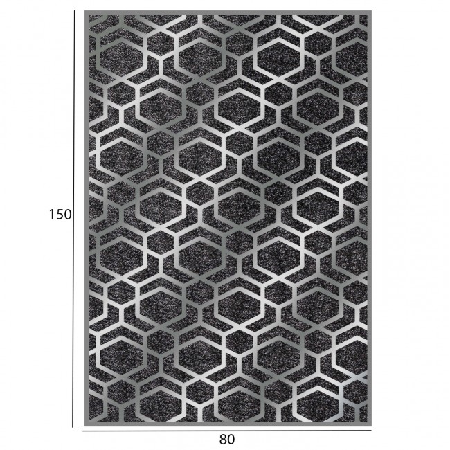 Χαλί σαλονιού "JOSIANE" σε γκρι χρώμα με σχέδια 80x150