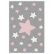 Χαλί παιδικό σε γκρι/ροζ/λευκό χρώμα 80x150