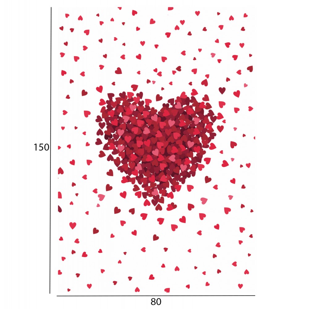 Χαλί παιδικό σε λευκό/κόκκινο χρώμα 80x150