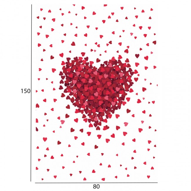 Χαλί παιδικό σε λευκό/κόκκινο χρώμα 80x150