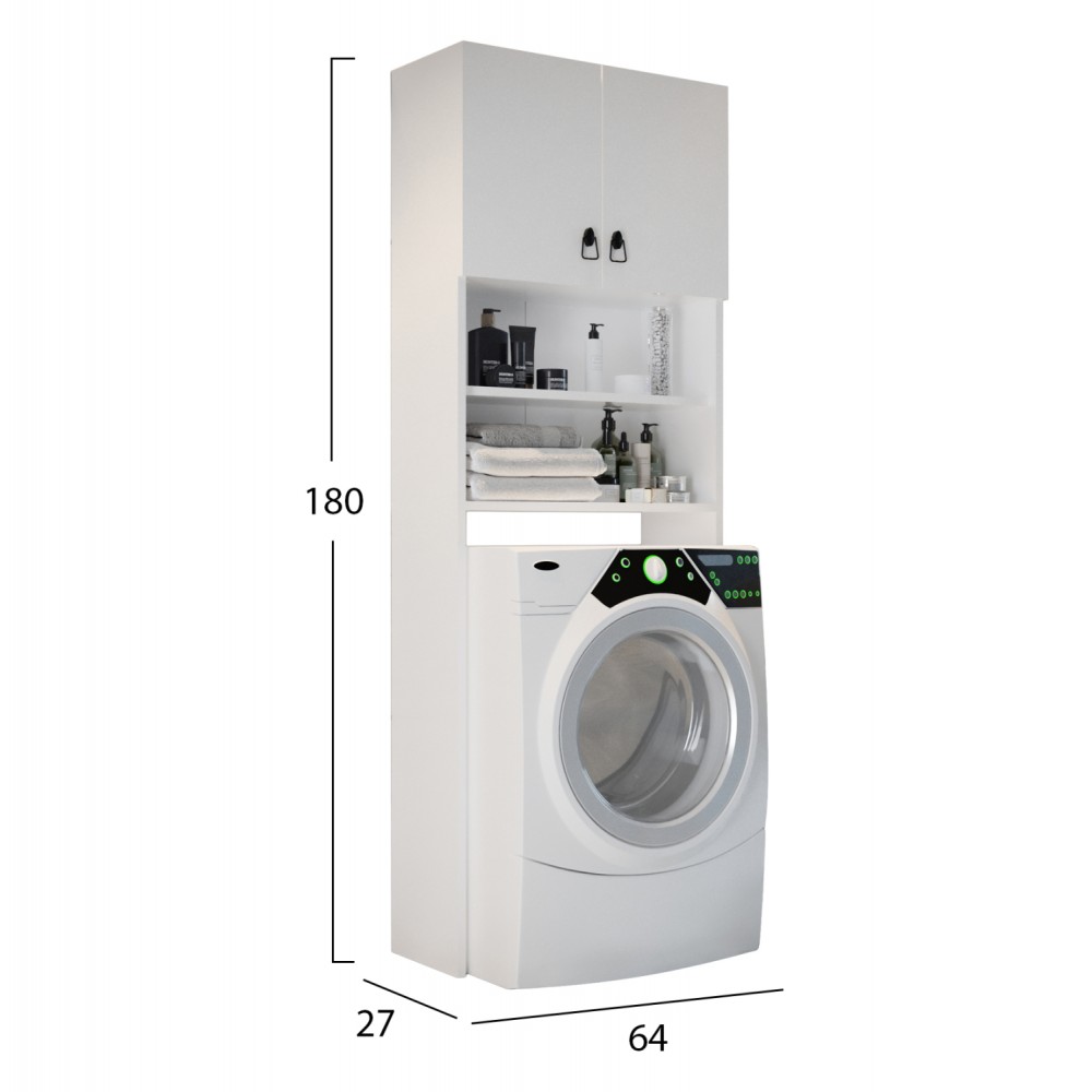 Έπιπλο πλυντηρίου "TERRY" σε λευκό χρώμα 64x27x180