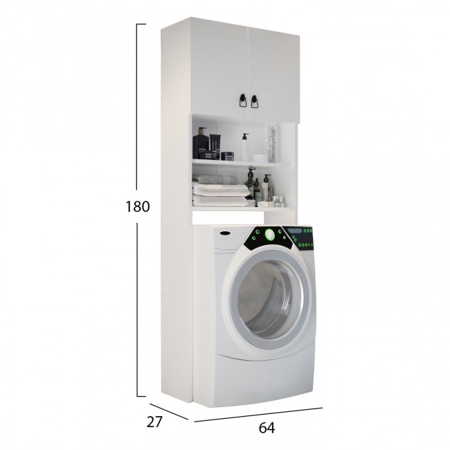 Έπιπλο πλυντηρίου "TERRY" σε λευκό χρώμα 64x27x180