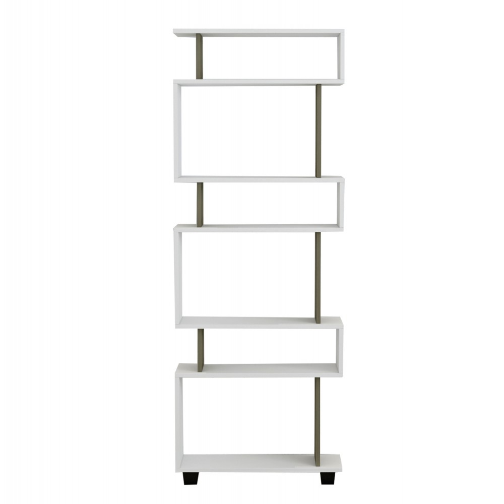 Ραφιέρα "OWL" σε χρώμα λευκό/olive grey 60x19.5x165