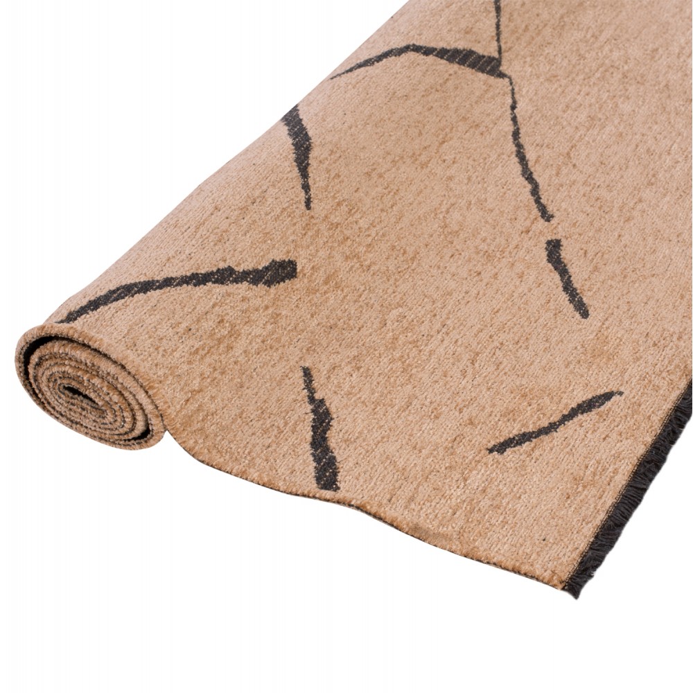 Χαλί σαλονιού "CALLISTO" σε ανοιχτό καφέ/μαύρο χρώμα 160x230