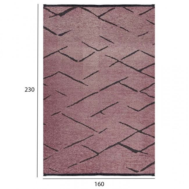 Χαλί σαλονιού "CALLISTO" σε σάπιο μήλο/μαύρο χρώμα 160x230