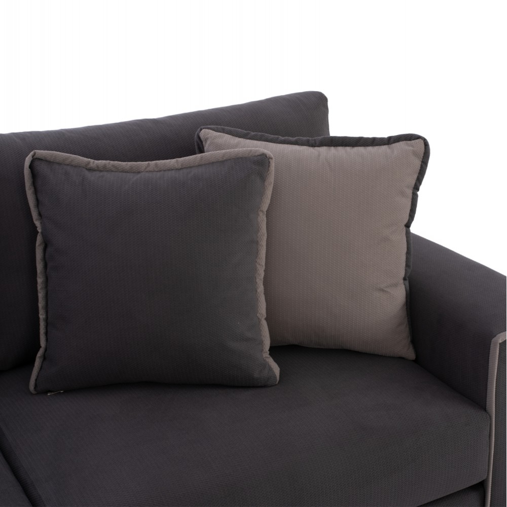 Καναπές γωνιακός "HOME" με αριστερή γωνία από ύφασμα σε γκρι χρώμα 270x225x90