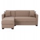 Καναπές-κρεβάτι γωνιακός με αναστρέψιμη γωνία "GHUFRAN" από ύφασμα σε μπεζ χρώμα 200x133x77