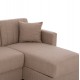 Καναπές-κρεβάτι γωνιακός με αναστρέψιμη γωνία "GHUFRAN" από ύφασμα σε μπεζ χρώμα 200x133x77