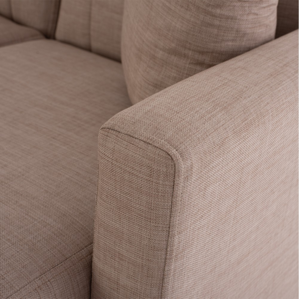 Καναπές-κρεβάτι γωνιακός με αναστρέψιμη γωνία "GHUFRAN" από ύφασμα σε μπεζ χρώμα 200x133x77