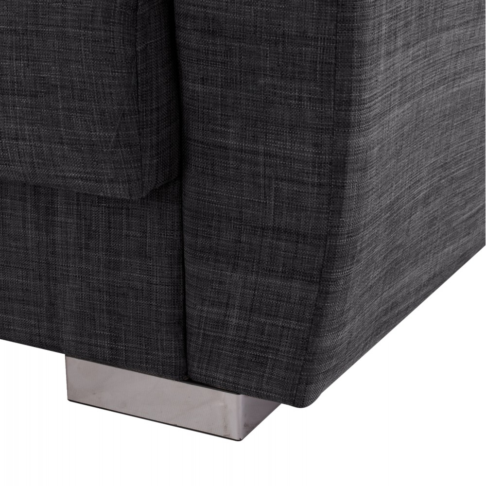 Καναπές-κρεβάτι τριθέσιος "POLYA" από ύφασμα σε γκρι χρώμα 215x80x77