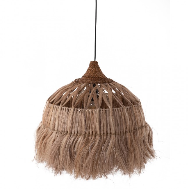 Μονόφωτο φωτιστικό από σχοινί σε φυσικό χρώμα Φ50x80