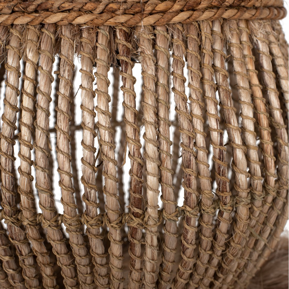 Μονόφωτο φωτιστικό από σχοινί σε φυσικό χρώμα Φ30x80