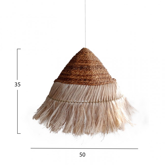 Μονόφωτο φωτιστικό από σχοινί σε φυσικό χρώμα Φ50x35