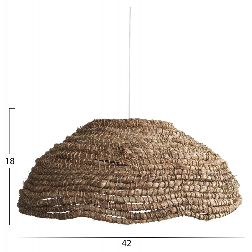 Μονόφωτο φωτιστικό από σχοινί σε φυσικό χρώμα Φ42x50