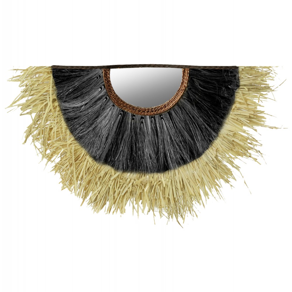 Καθρέπτης σε μαύρο-φυσικό χρώμα 75x3x47