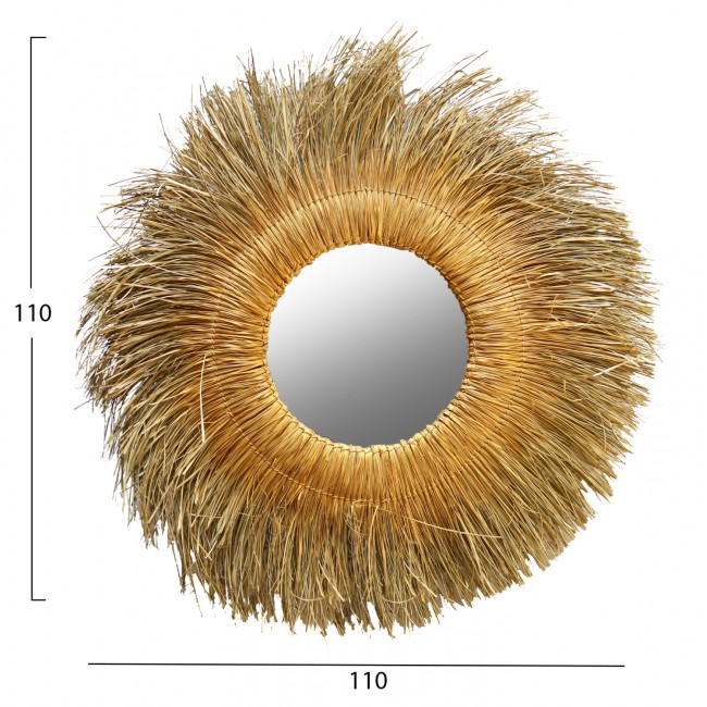 Καθρέπτης σε χρυσό-φυσικό χρώμα Φ110