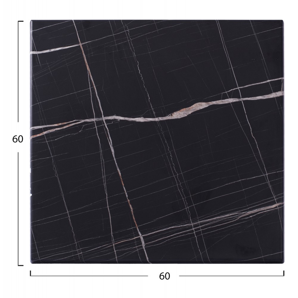 Επιφάνεια τραπεζιού από werzalit σε μαύρο μαρμάρινο χρώμα 60x60