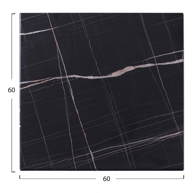 Επιφάνεια τραπεζιού από werzalit σε μαύρο μαρμάρινο χρώμα 60x60